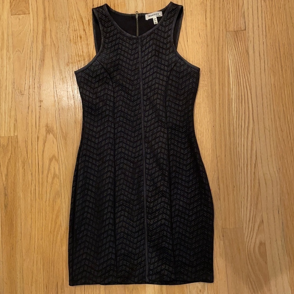 Black “leather” fitted dress